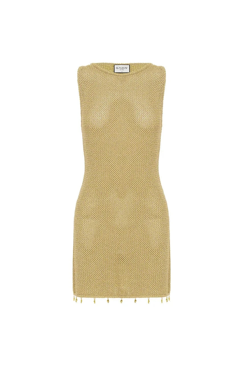 Runaway The Label Ariya Mini Dress - Gold Ariya Mini Dress - Gold Splash Swimwear Skirts