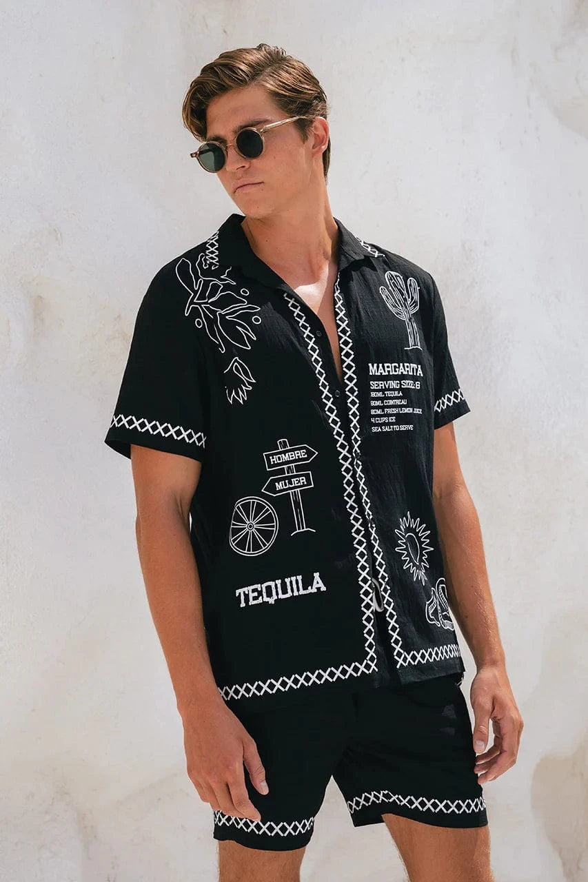 Runaway The Label Diego Shirt - Balck Diego Shirt - Balck Splash Swimwear Clothing