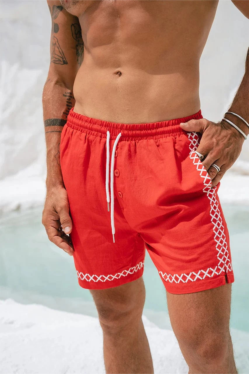 Runaway The Label Diego Short - Red Diego Short - Red Splash Swimwear Clothing