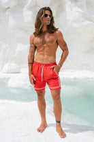 Runaway The Label Diego Short - Red Diego Short - Red Splash Swimwear Clothing
