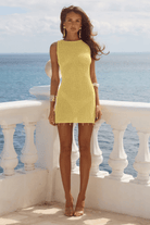Runaway The Label Runaway The Label Ariya Mini Dress Runaway The Label Ariya Mini Dress Splash Swimwear Skirts Lemon Metallic / XXS