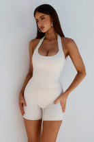 Runaway The Label Runaway The Label Gracia Halter Tank Top RX25-4007-BIA Runaway The Label Gracia Halter Tank Top - Black Splash Swimwear Clothing Top Biscuit / XS