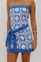 Runaway The Label Runaway The Label Lilliana Strapless Mini Dress - Lola Blue Runaway The Label Lilliana Strapless Mini Dress - Lola Blue Splash Swimwear Dresses