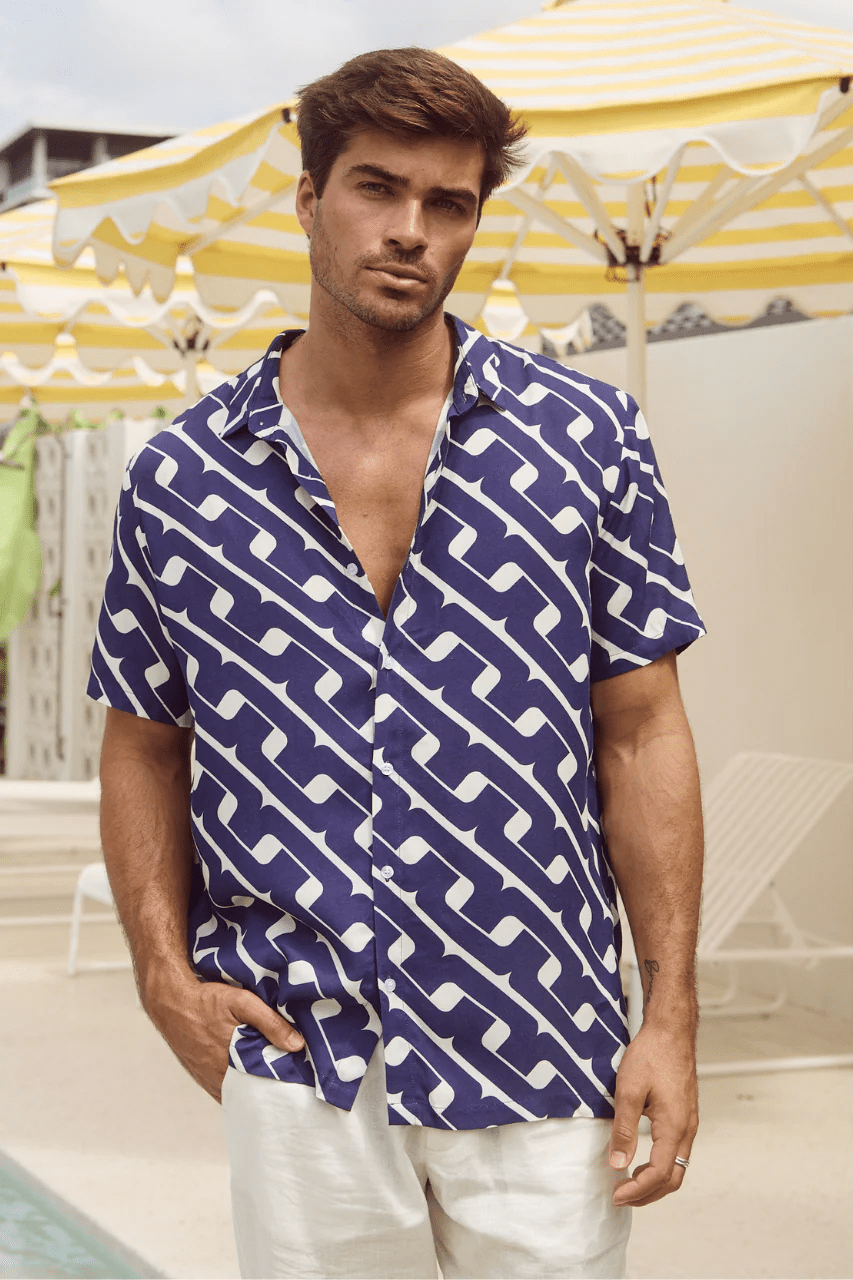 Runaway The Label Runaway The Label Mason Shirt - Navy Runaway The Label Mason Shirt - Navy Splash Swimwear Clothing