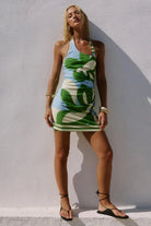 Runaway The Label Runaway The Label Ryleigh Cut Out Halter Mini Dress - Amoree Blue Runaway The Label Ryleigh Cut Out Halter Mini Dress - Amoree Blue Splash Swimwear Mini Dress