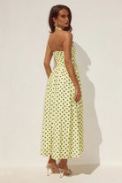 Runaway The Label Runaway The Label Sammi Halter Midi Dress - Lemon/Choc Polka Runaway The Label Sammi Halter Midi Dress - Lemon/Choc Polka Splash Swimwear Dresses