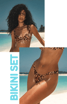 Runaway The Label Runaway The Label Tropez Top & Bottom Bikini Set - Leopard Print Runaway Tropez Top - Leopard Print Splash Swimwear Bikini Set