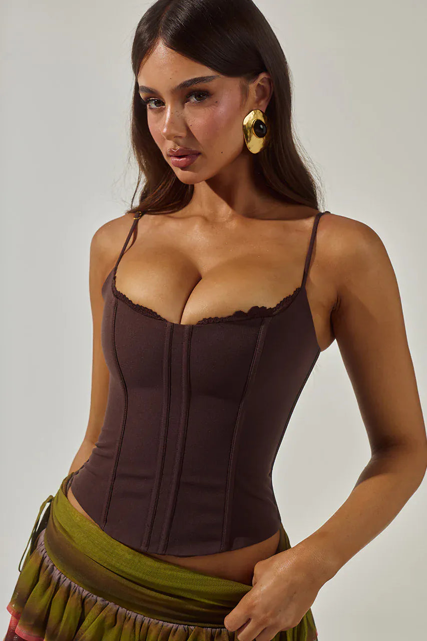 Runaway The Label Runaway The Label Valerie Lace Trim Bustier Runaway The Label Valerie Lace Trim Bustier Splash Swimwear Clothing Top