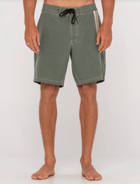 Rusty Burnt Rubber Fitted Boardshort - Shadow Army Splash Swimwear Mens