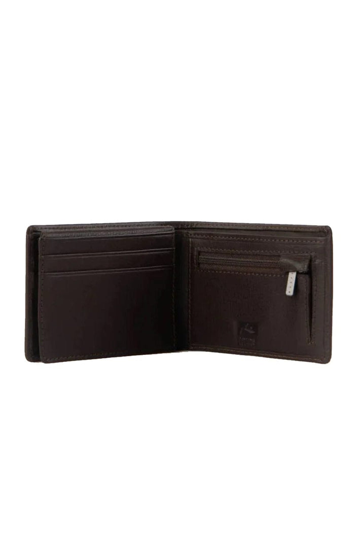 Rusty Busted Leather Wallet - Coffee WAM0546 Splash Swimwear Accessories O/S 9356189127771