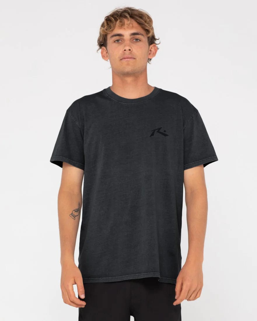 Rusty Comp Wash Short Sleeve Tee - Black Splash Swimwear Mens