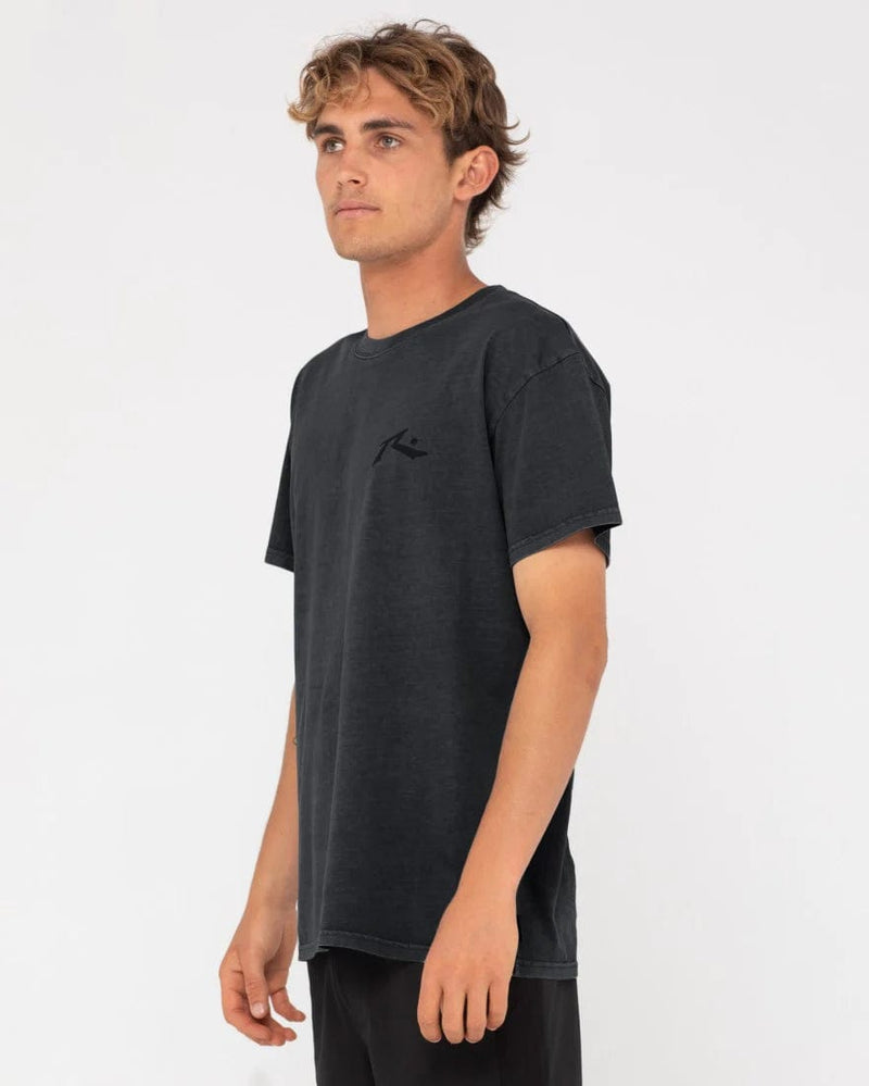 Rusty Comp Wash Short Sleeve Tee - Black Splash Swimwear Mens