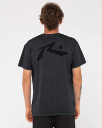 Rusty Comp Wash Short Sleeve Tee - Black Splash Swimwear Mens