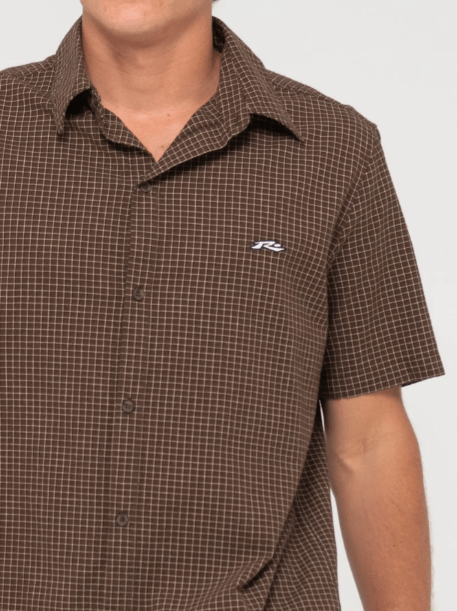 Rusty Datsun Check Shirt Splash Swimwear Mens