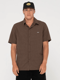 Rusty Mens WSM1102 S / Coffee Datsun Check Shirt