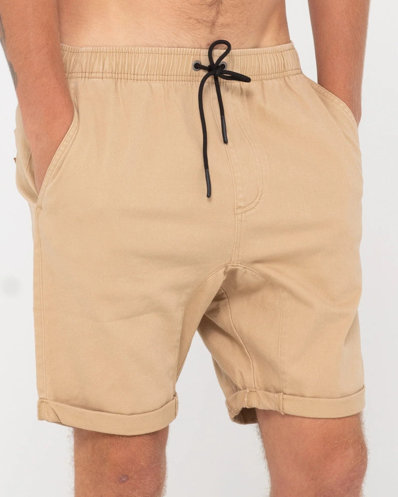 Rusty Hooked On 18 Elastic Short - Khaki Splash Swimwear Mens