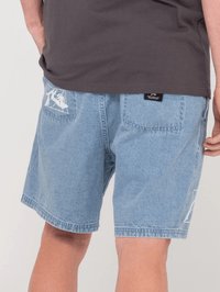 Rusty Manila Folder Denim Elastic Short - Ash Blue Splash Swimwear Mens