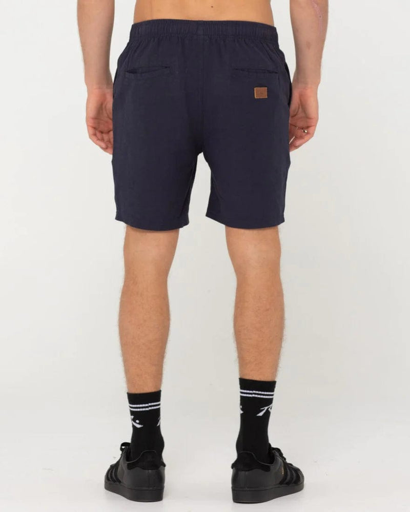 Rusty Over Tone Elastic Short - Navy Splash Swimwear Mens