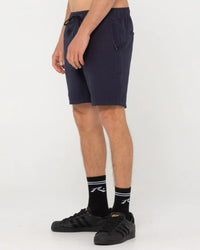 Rusty Over Tone Elastic Short - Navy Splash Swimwear Mens