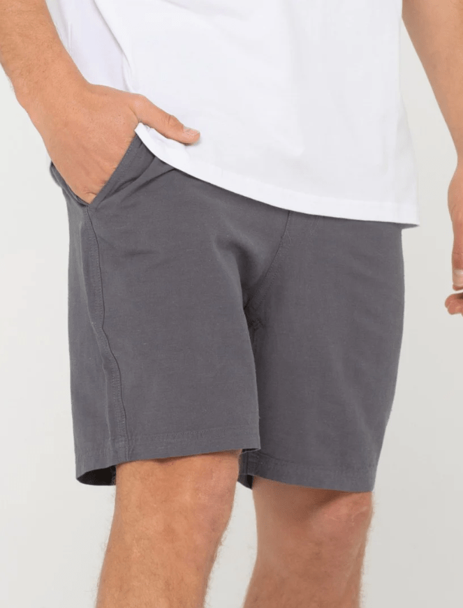 Rusty Mens Overtone Linen Elastic Short