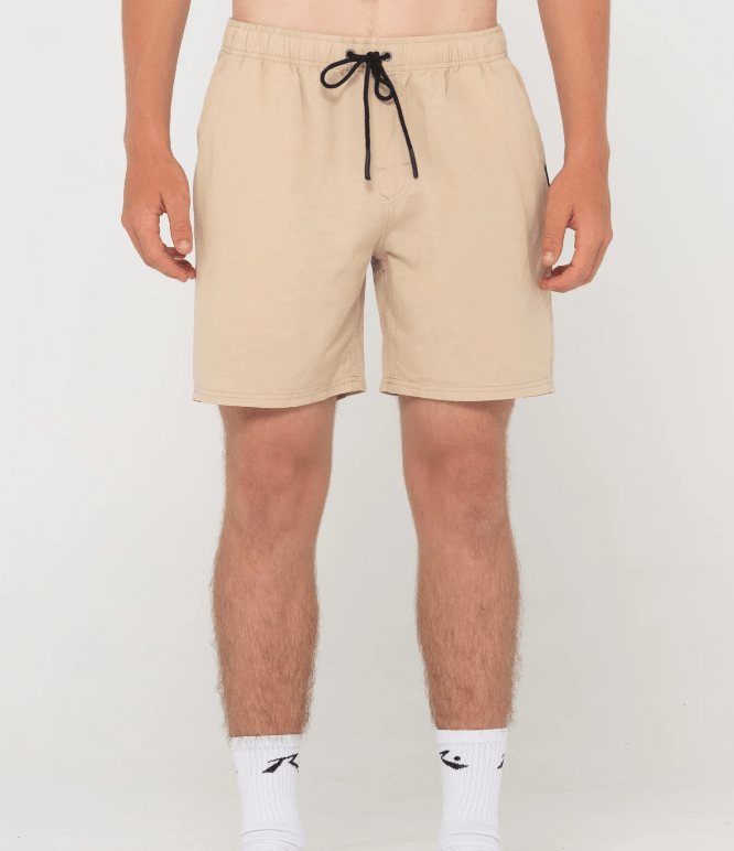 Rusty Mens Overtone Linen Elastic Short