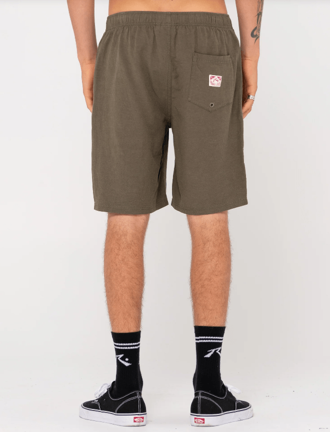 Rusty Mens Overtone Linen Elastic Short