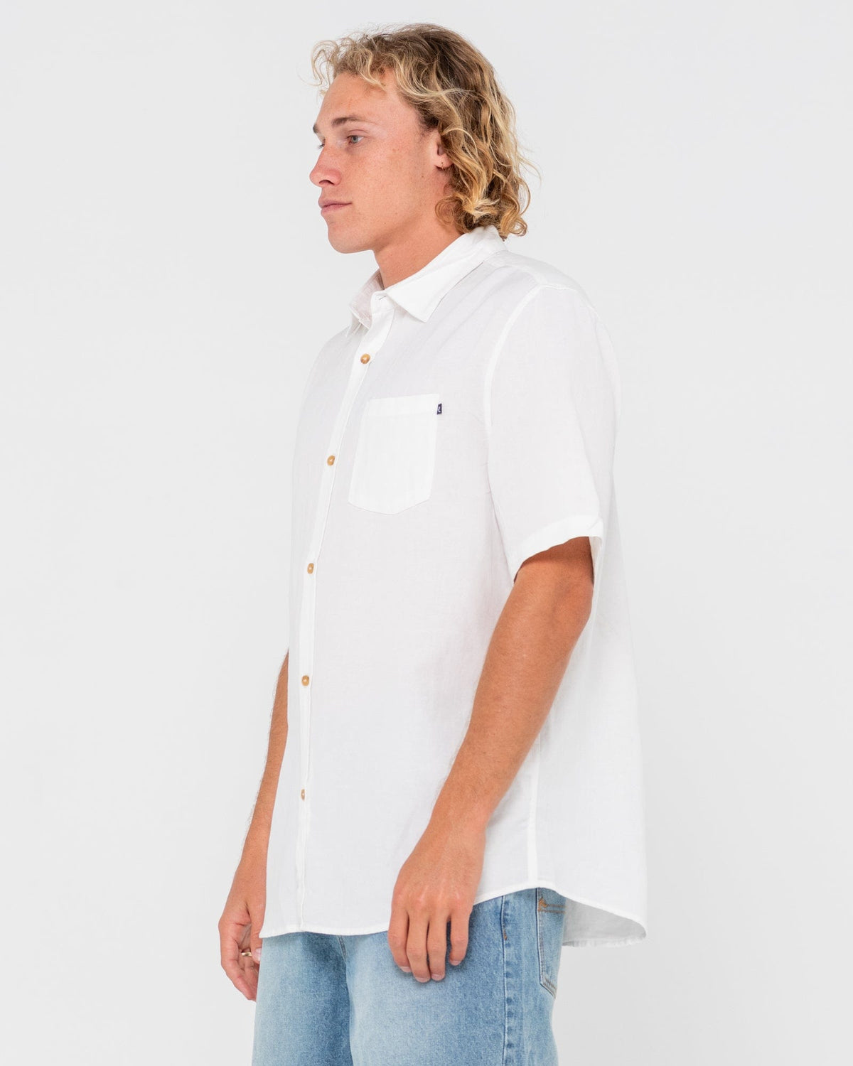 Rusty Overtone Short Sleeve Linen Shirt Rusty Vital Rusty Graphic Tee Splash Swimwear Mens