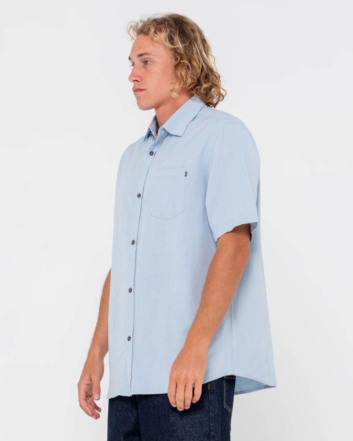 Rusty Overtone Short Sleeve Linen Shirt Rusty Vital Rusty Graphic Tee Splash Swimwear Mens