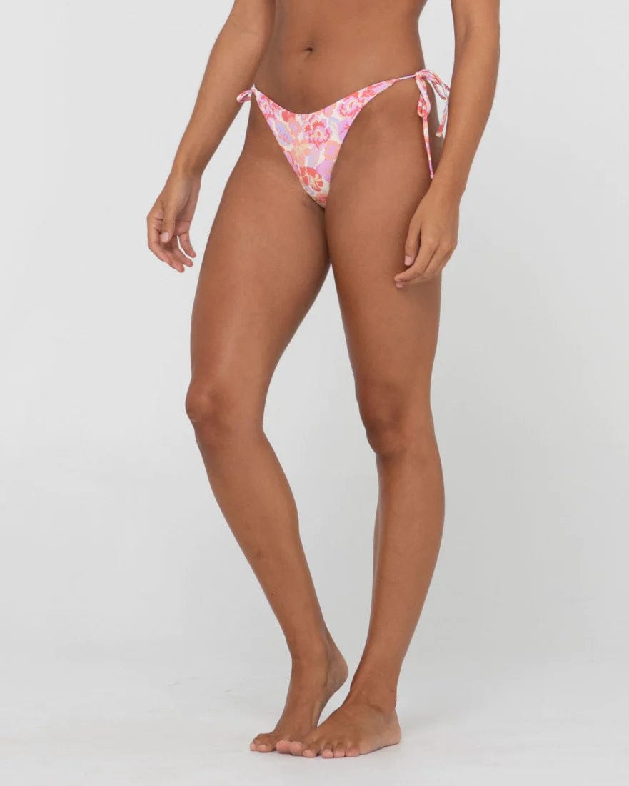 Rusty Rio Midi Side Tie Bikini Pant - Peach Splash Swimwear Bikini Bottoms