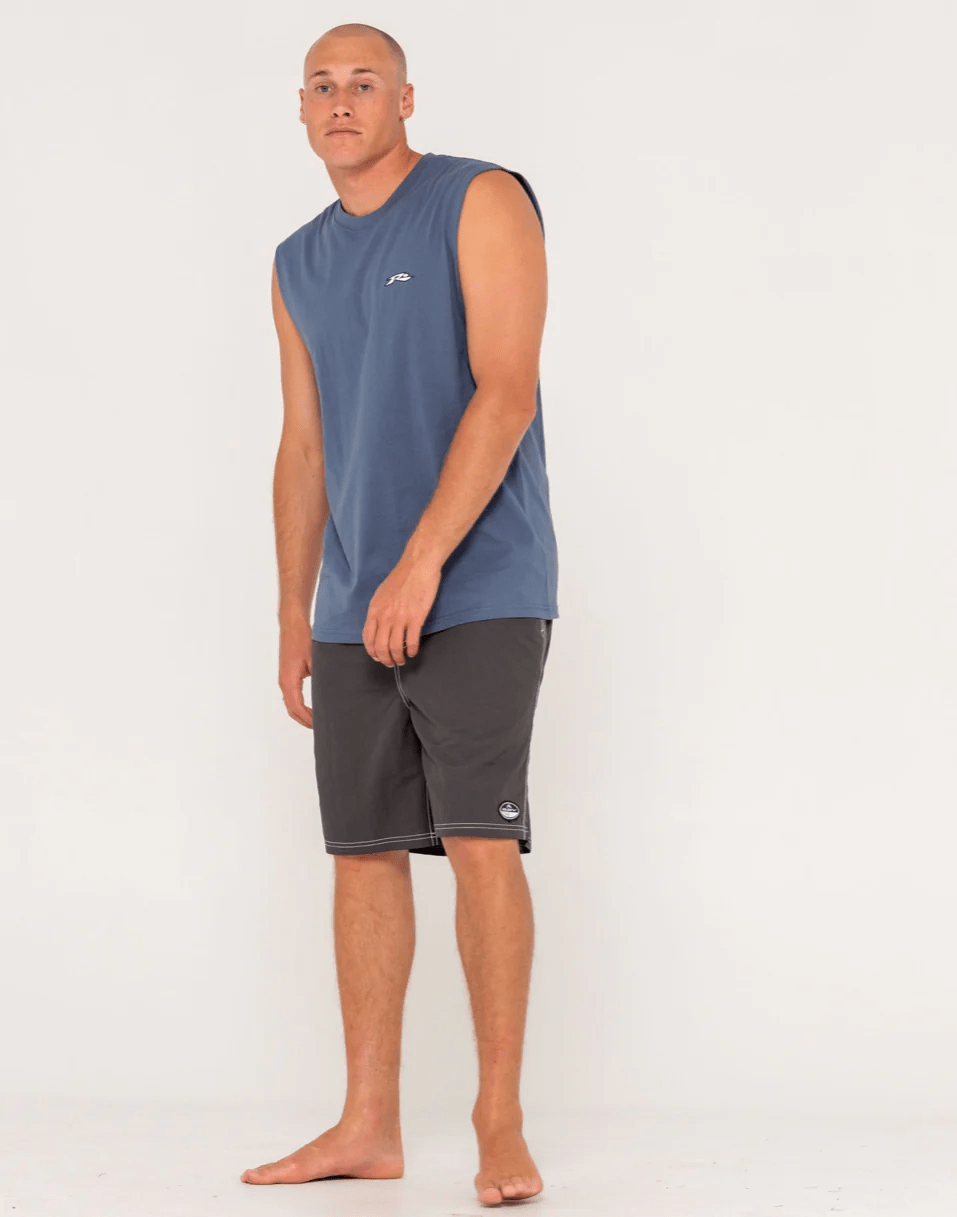 Rusty Rusty Registered Muscle - China Blue Rusty Flip Daddy Graphic Muscle - NVB Splash Swimwear