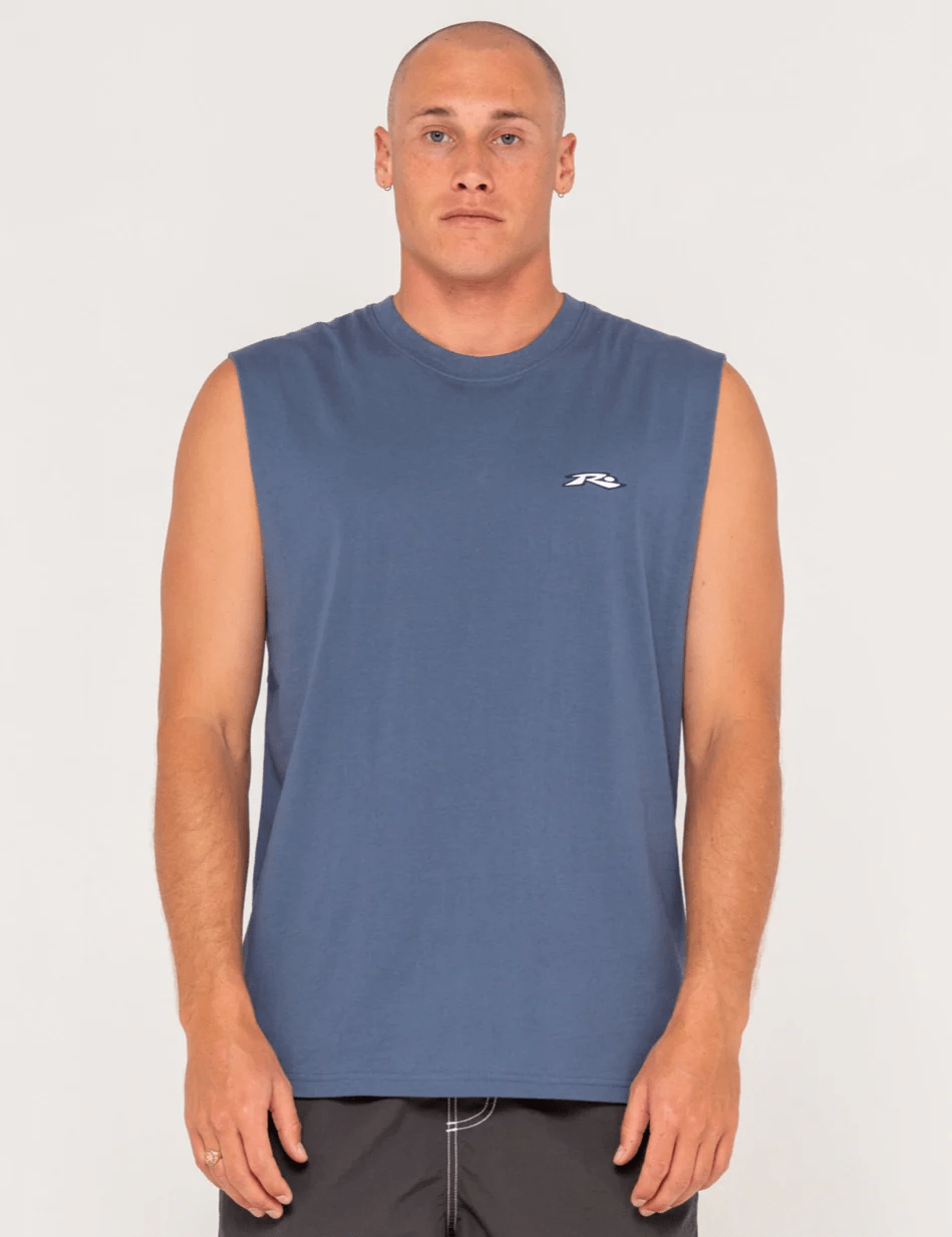 Rusty Rusty Registered Muscle - China Blue Rusty Flip Daddy Graphic Muscle - NVB Splash Swimwear