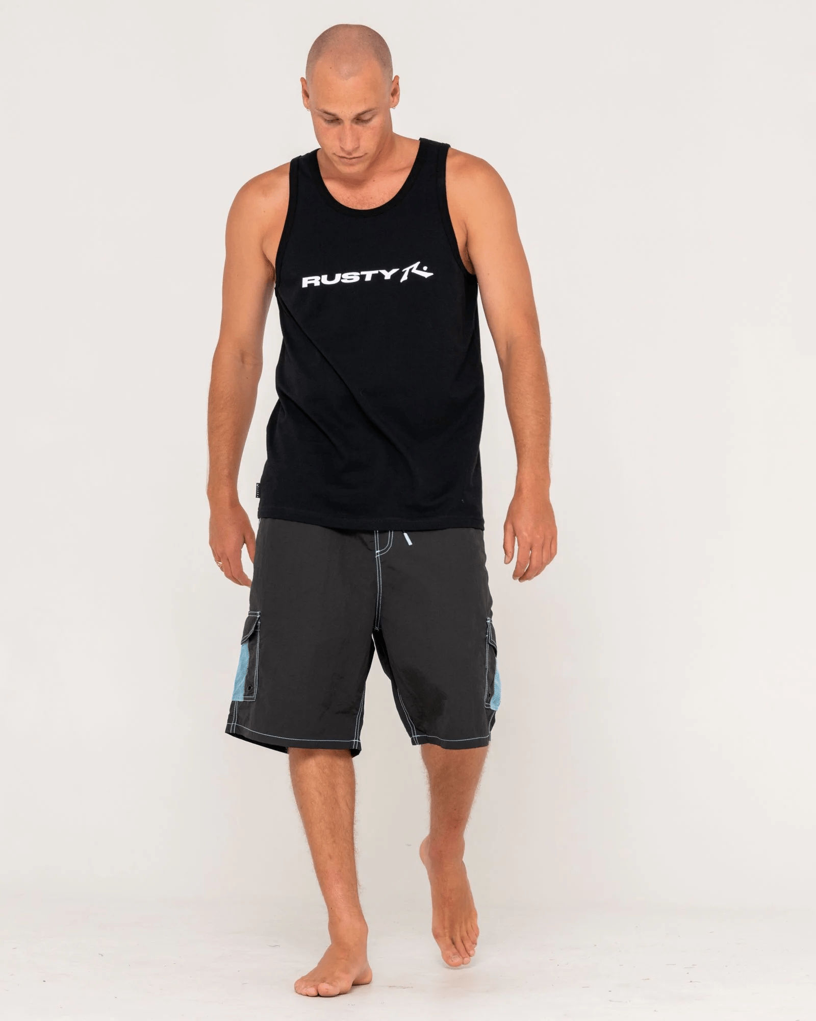 Rusty Rusty Vital Tank Rusty Flip Daddy Graphic Muscle - carbon Splash Swimwear