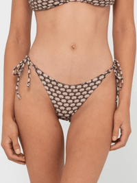 Rusty Sorrento Midi Side Ties Bikini Pant - Black Splash Swimwear Bikini Bottoms