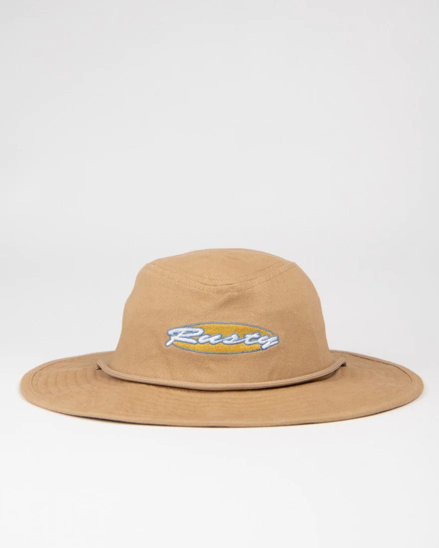 Rusty Stumps Embroidered Cricket Hat - Khaki Splash Swimwear Mens