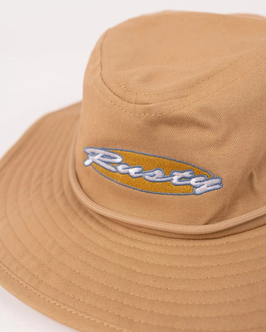 Rusty Stumps Embroidered Cricket Hat - Khaki Splash Swimwear Mens