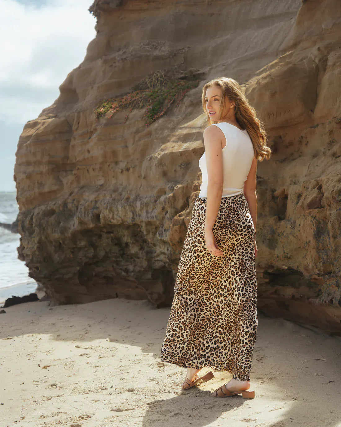 Saint Rose Saint Rose Donna Satin Skirt - Leopard Saint Rose Donna Satin Skirt - Leopard Splash Swimwear Skirts