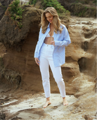 Saint Rose Saint Rose Laguna Stripe Shirt - Blue Stripe Saint Rose Laguna Stripe Shirt - Blue Stripe Splash Swimwear Clothing Top