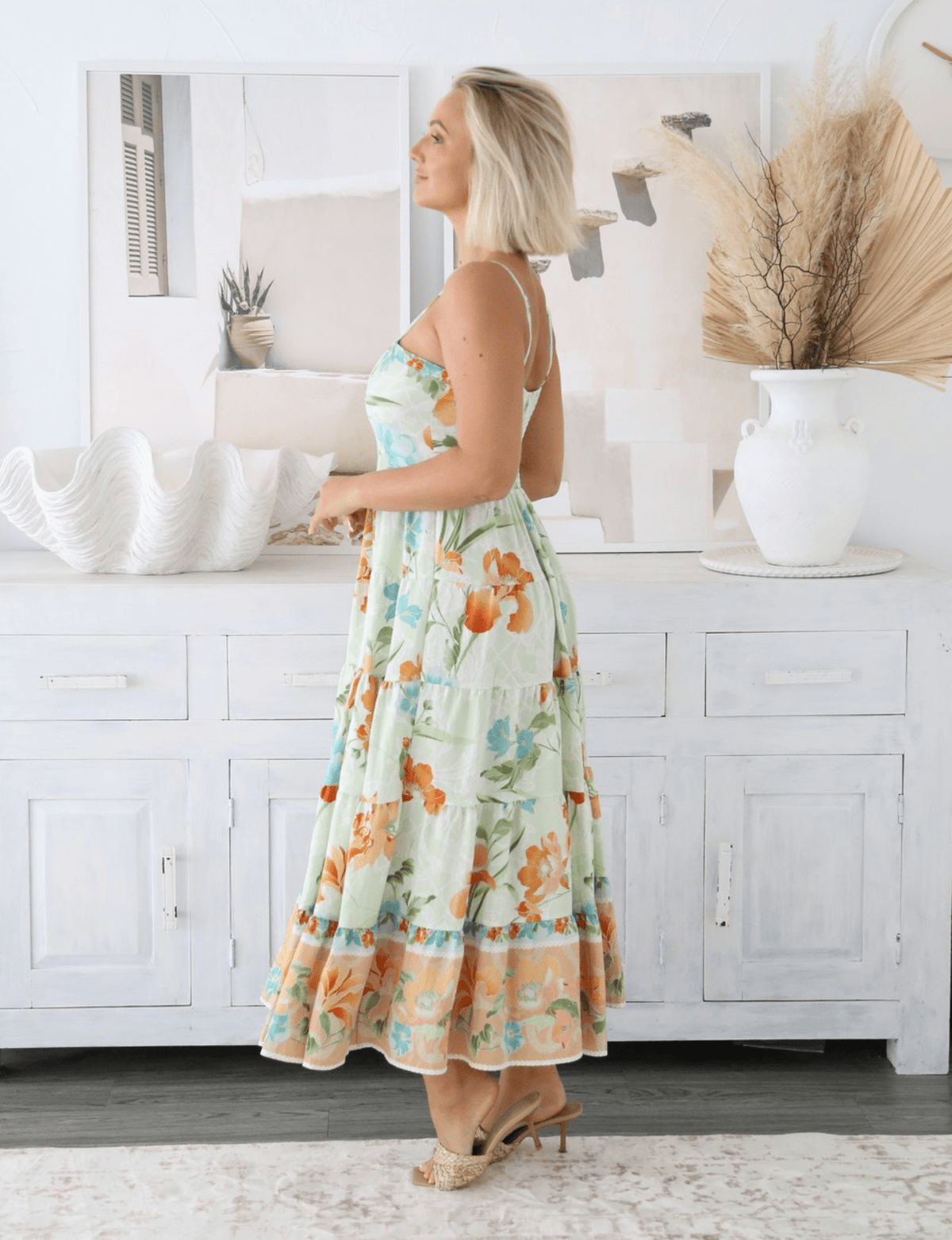 Salty Bright Apricot Garden Maxi Dress Apricot Garden Maxi Dress Splash Swimwear Dresses