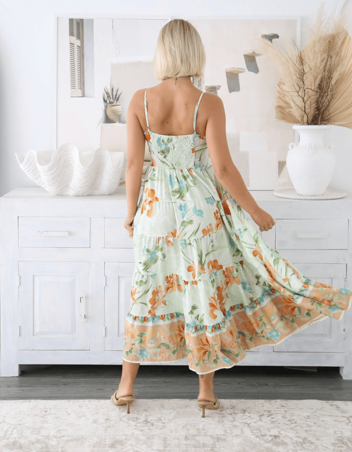 Salty Bright Apricot Garden Maxi Dress Apricot Garden Maxi Dress Splash Swimwear Dresses