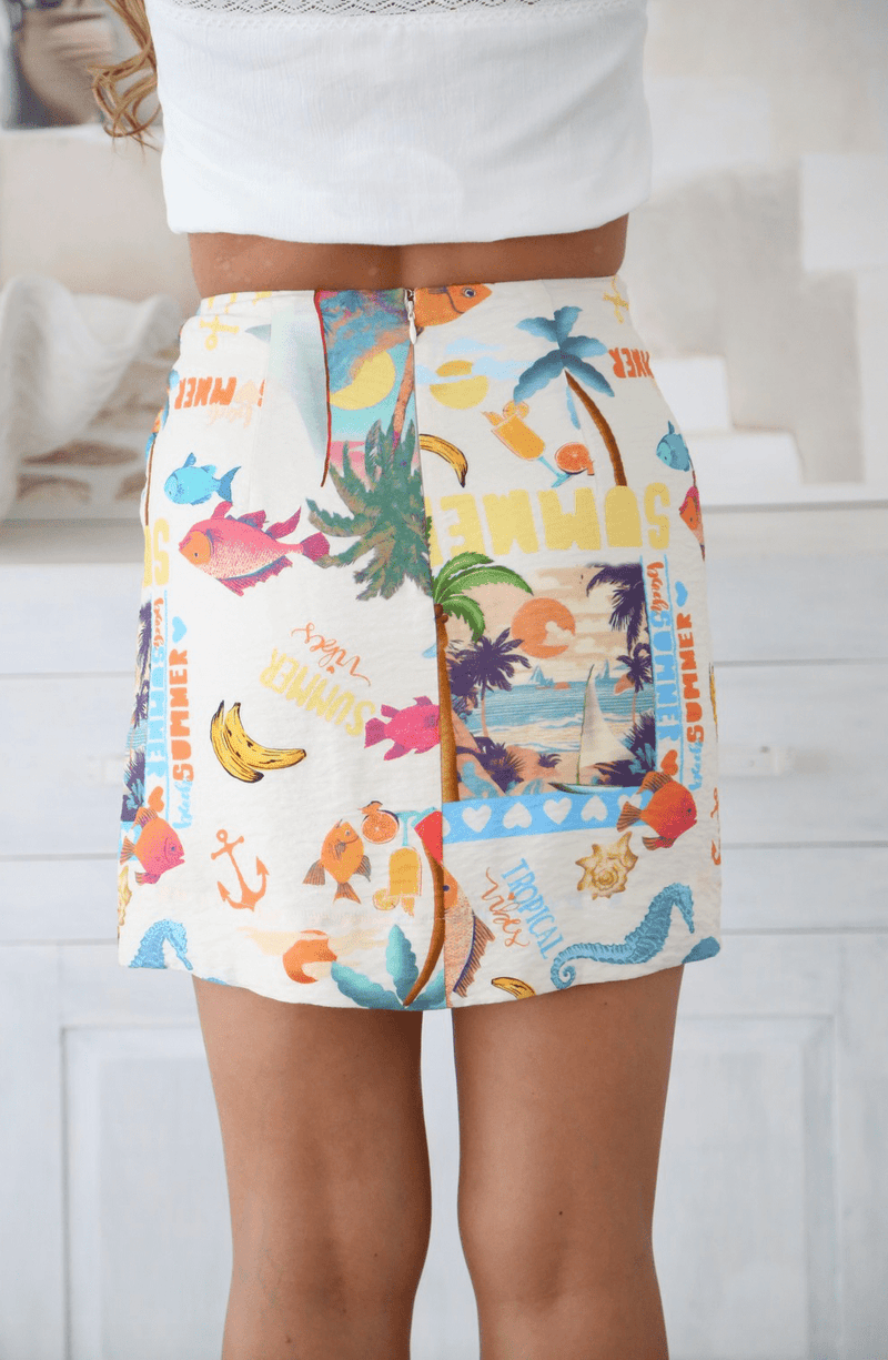 Salty Bright Ocean Skirt Ocean Skirt Splash Swimwear