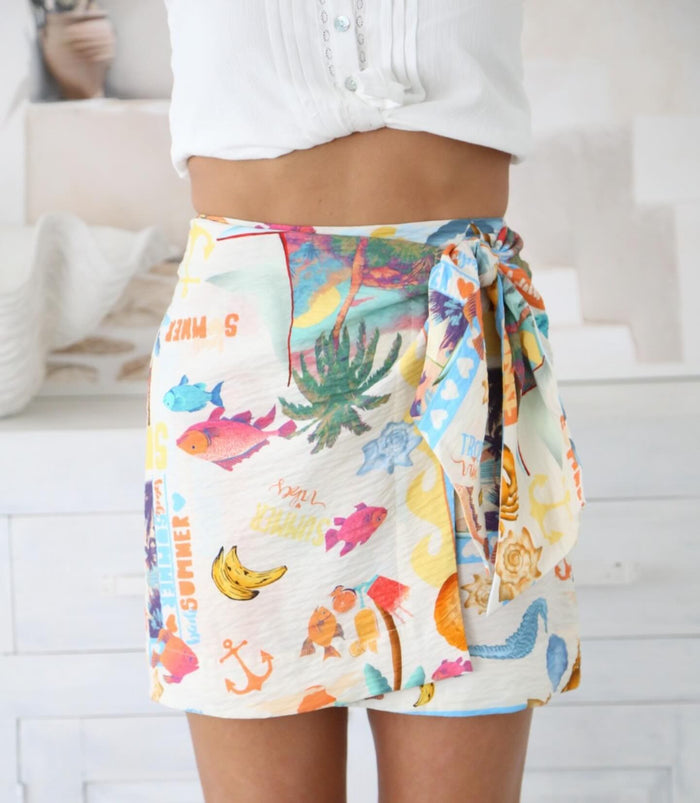 Salty Bright Ocean Skirt Ocean Skirt Splash Swimwear