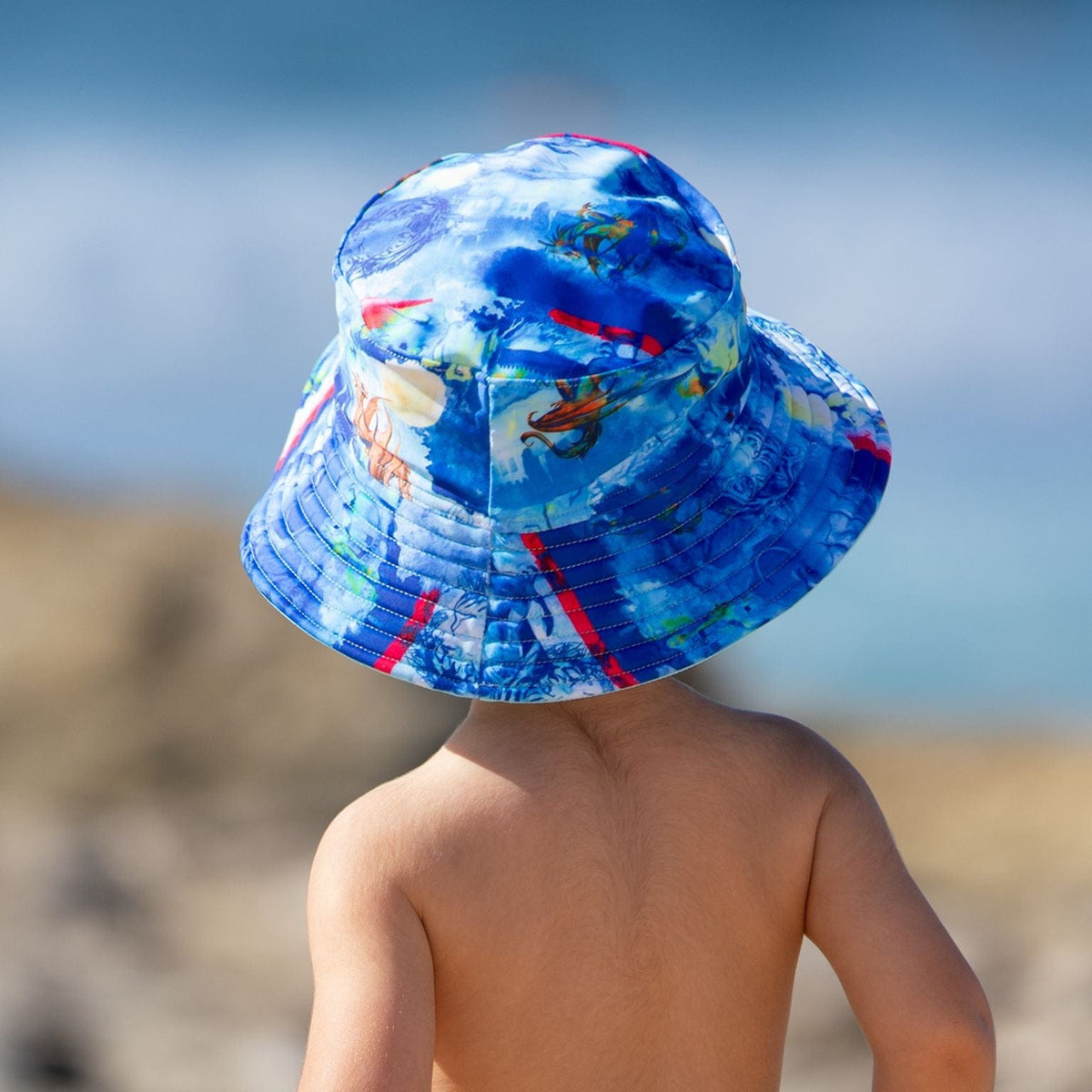 Salty Ink Kids Boys Cosmic Dragon Sunhat Splash Swimwear kids