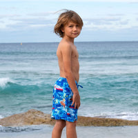 Salty Ink Kids Boys Cosmik Dragon Boardie Splash Swimwear kids