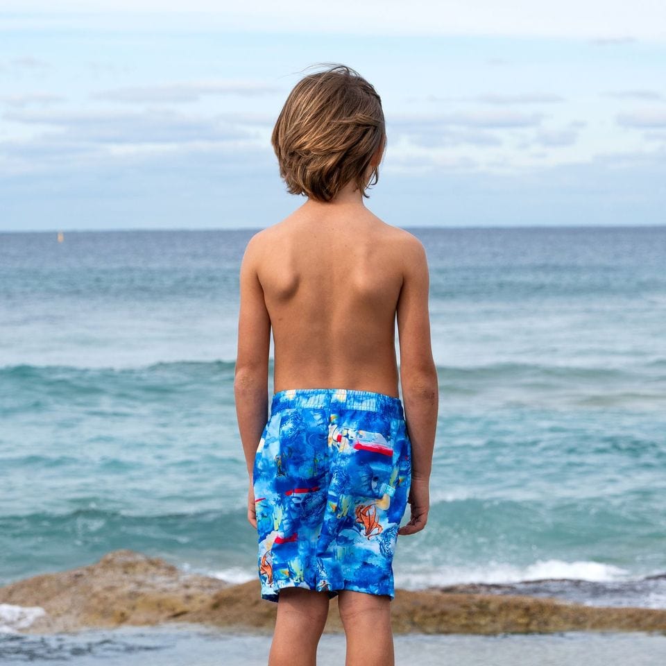 Salty Ink Kids Boys Cosmik Dragon Boardie Splash Swimwear kids