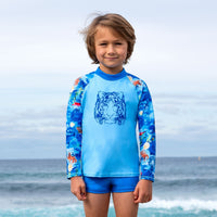 Salty Ink Kids Boys Cosmik Dragon L/S Rashvest Set Splash Swimwear kids