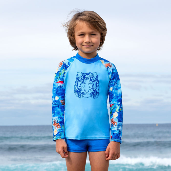 Salty Ink Kids Boys Cosmik Dragon L/S Rashvest Set Splash Swimwear kids