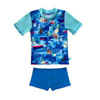 Salty Ink Kids Boys Cosmik Dragon S/S Rashvest Splash Swimwear kids