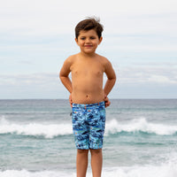 Salty Ink Kids Boys Tiki Jammer - Vintage Blue Splash Swimwear kids