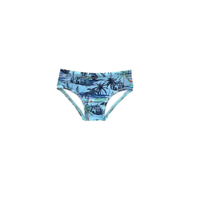 Salty Ink Kids Boys Tiki Racer - Vintage Blue Splash Swimwear kids