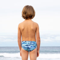 Salty Ink Kids Boys Tiki Racer - Vintage Blue Splash Swimwear kids